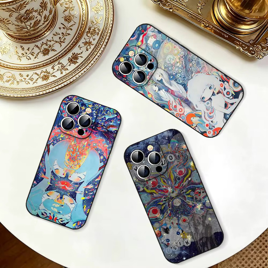 Art K-Kikuo Stoßfeste Handyhülle für Apple iPhone in Schwarz - Bild 3