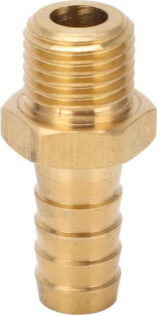 KaiSai Messing Widerhakenverbinder Gerade Schlauchverbinder Verschraubung für Luft Kraftstoffleitung und Gasschlauch in Gold, 7/16in, M14x1.5 - Bild 1