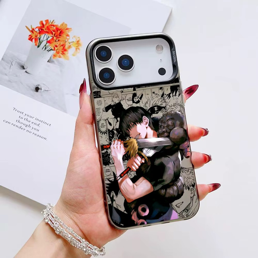 Anime F-Fushiguro Toji Handyhülle für iPhone 11 bis 17 Pro Max, Matte Laser Aurora Optik, stoßfest, Mehrfarbig - Bild 4
