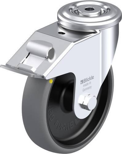 Blickle Lenkrolle LER-TPA 160G-FI-ELS mit Feststeller in Grau, Schwarz und Silber, Rad-Durchmesser: 160 mm, Tragfähigkeit: 130 kg - Bild 1