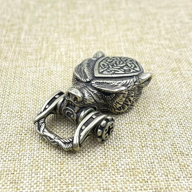 Binchi Outdoor Product Armbandzubehör, Messing, Bärenkopf Schnalle, Silber, Unisex - Bild 1