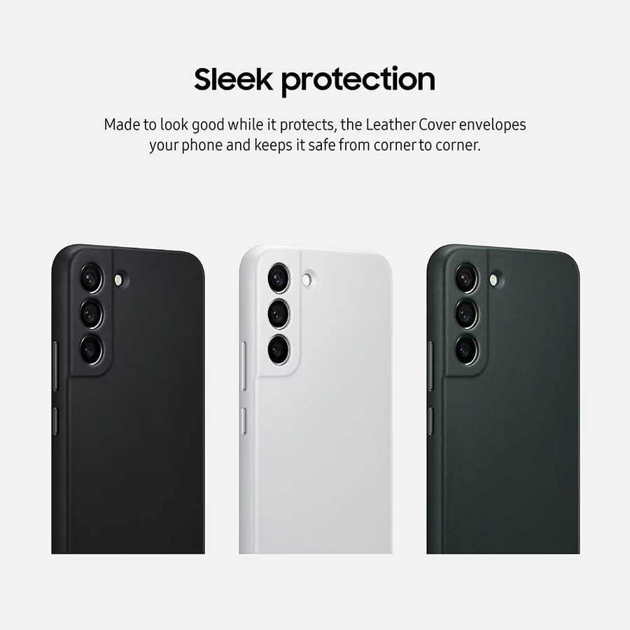 Samsung Galaxy S22 S22+ S22Plus Schutzhülle aus echtem Leder in Schwarz - Bild 3