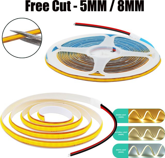 HEGEHE LED-Lichtleiste 24V mit 400 LEDs, selbstklebend und frei zuschneidbar, Farbe Weiß, IP21 Schutzklasse - Bild 1