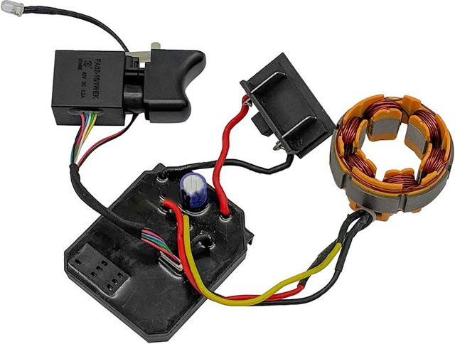 Dayi Ersatzteil-Set für bürstenlose Elektroschrauber: Steuerplatine, Schalterbaugruppe und Stator, kompatibel mit 18 V und 21 V Antrieb, Multicolor - Bild 1