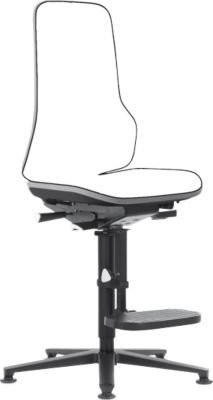 Arbeitsstuhl bimos NEON mit Permanentkontakt, Grundmodell ohne Polsterelement, Gleiter und Aufstieg, Farbe Grau - Bild 1