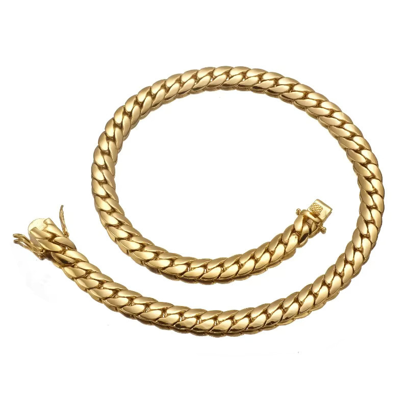 duobeiduo Halskette Edelstahl, 18K vergoldet, Gold, Herren - Bild 4