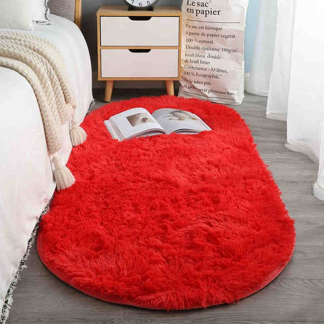 Ovaler flauschiger Langhaarteppich von ZZ HOME in Multicolour, B/T: 50 x 160 cm - Bild 1