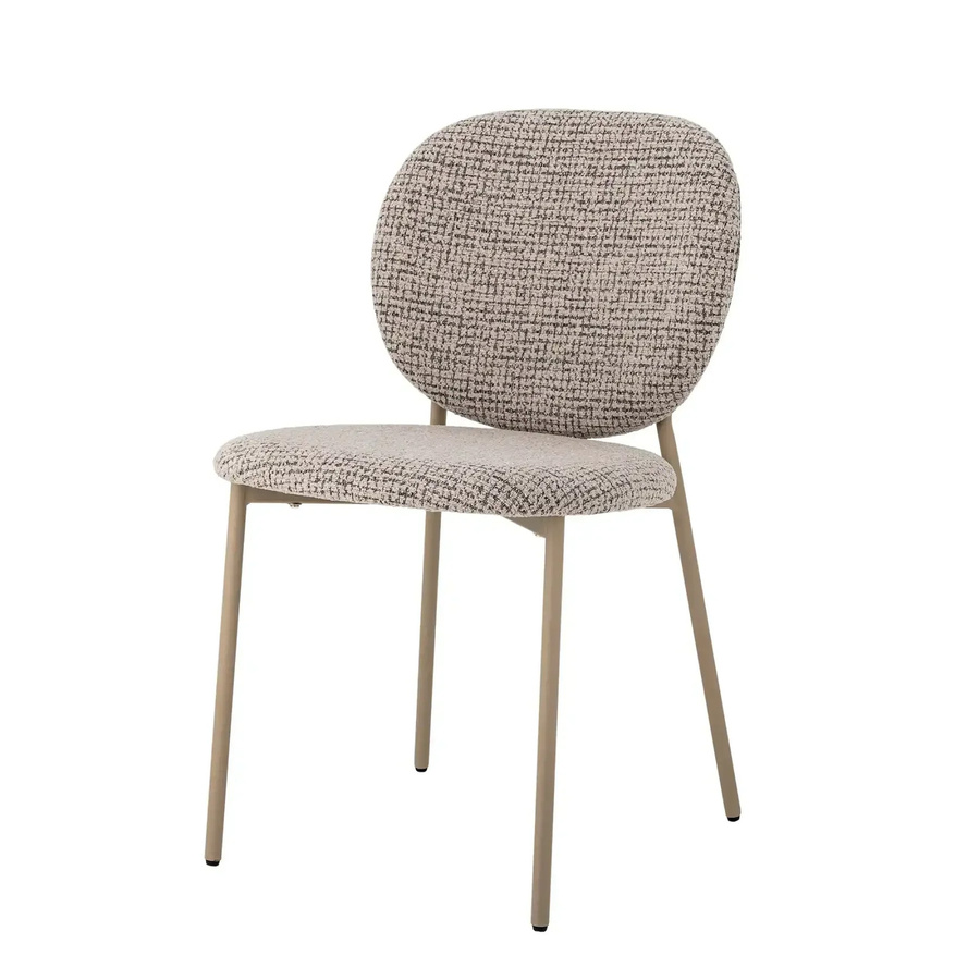 Bloomingville Esszimmerstuhl Percey in Beige meliert aus Chenille und Metall im skandinavischen Design - Bild 1