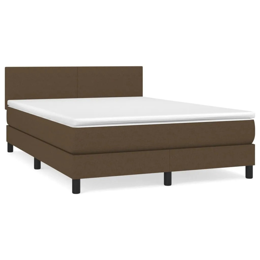vidaXL Boxspringbett mit Matratze Hybrid-Design in Dunkelbraun, B/T/H: 140 x 190 x 144 cm - Bild 2