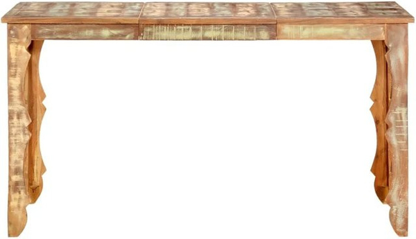 vidaXL Esstisch aus Massivholz in Braun im Retro-Design, B/T/H: 140 x 70 x 76 cm