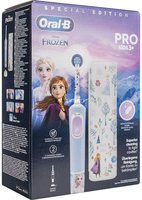 Oral-B Elektrische Zahnbürste Vitality Pro 103 Kids Frozen in Hellblau und Weiß mit Reiseetui