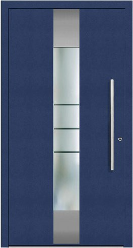 KNOCK Aluminium-Haustür Terra Nova in Stahlblau mit Glaseinsatz und RC2-Schutz, B/H: 100 x 200 cm - Bild 1