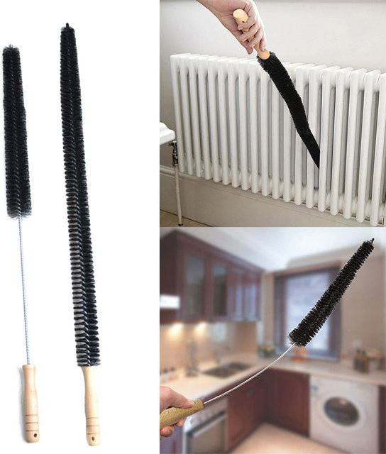 VIBRATITE Heizkörper-Reinigungsbürste und Staubwedel in Schwarz, Länge: 75 cm - Bild 1
