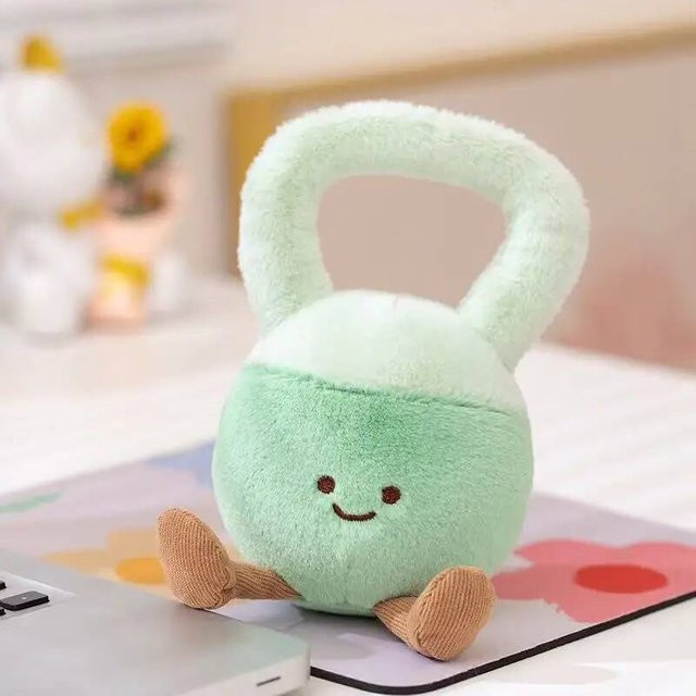 Hantel-Kettlebell-Figur aus Plüsch, Puppe, ab 14 Jahren - Bild 1