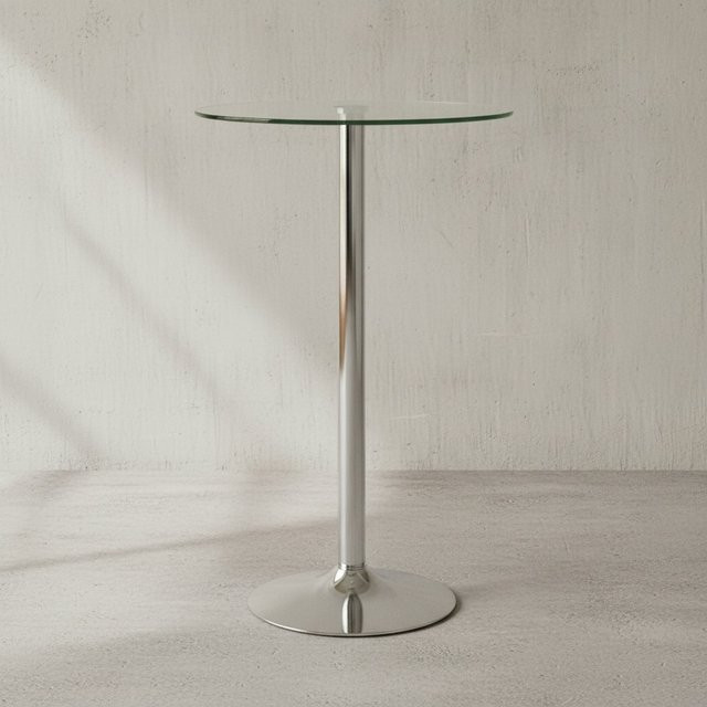 KADIMA DESIGN Glastisch mit 360 Grad Drehfunktion aus Sicherheitsglas in Transparent, Durchmesser: 60 cm, Höhe: 105 cm - Bild 1