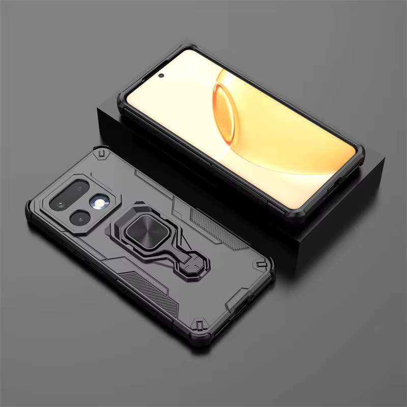 Robuste und stoßfeste Schutzhülle für Realme 16 Pro Plus und Realme 16 Pro mit Ringhalterung in Grau - Bild 2