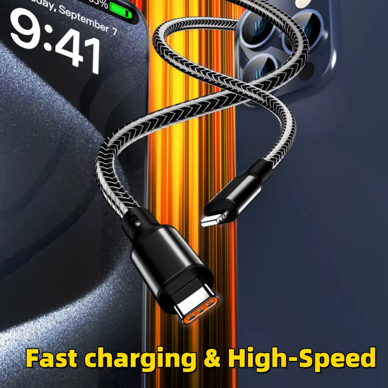 Setolgh 2-in-1 USB-A zu USB-C, Lightning und Micro USB Schnellladekabel für iOS und Android Geräte - Bild 4