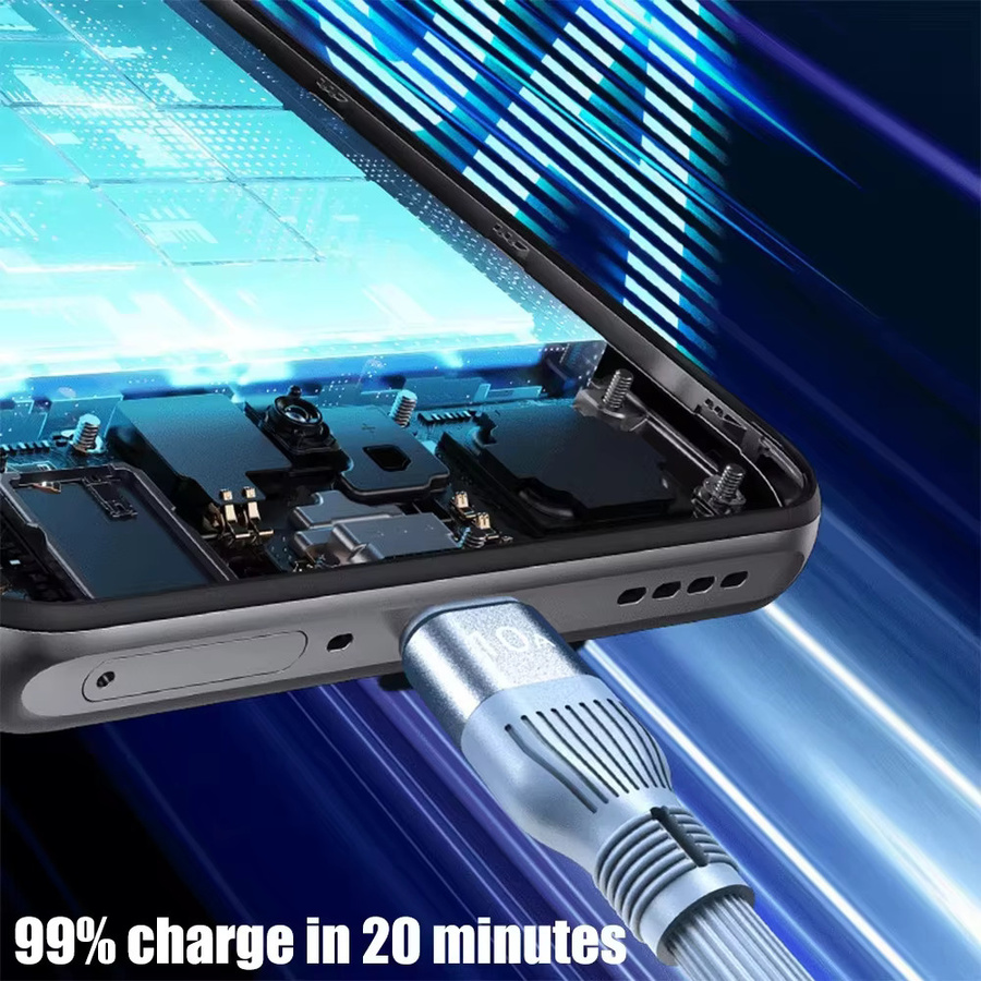 NNBILI 120W 10A Schnelles USB-A-zu-USB-C und USB-C-zu-USB-C Ladekabel für Hochgeschwindigkeits-Datenübertragung in Grün und Blau - Bild 2