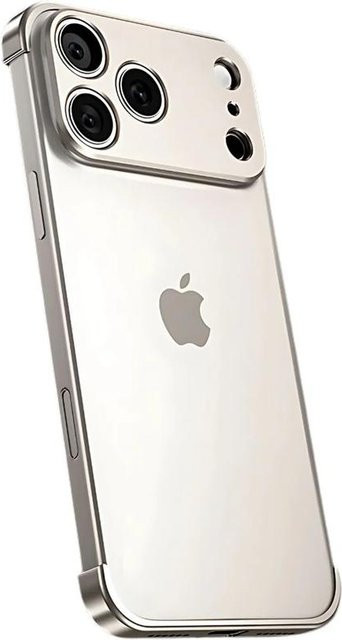 Stoßfänger Case für Apple iPhone 17 Air 16 15 14 13 12 Pro Max Plus mit Kameraobjektiv Schutz und Eckabdeckung in Orange Metall-Optik - Bild 1