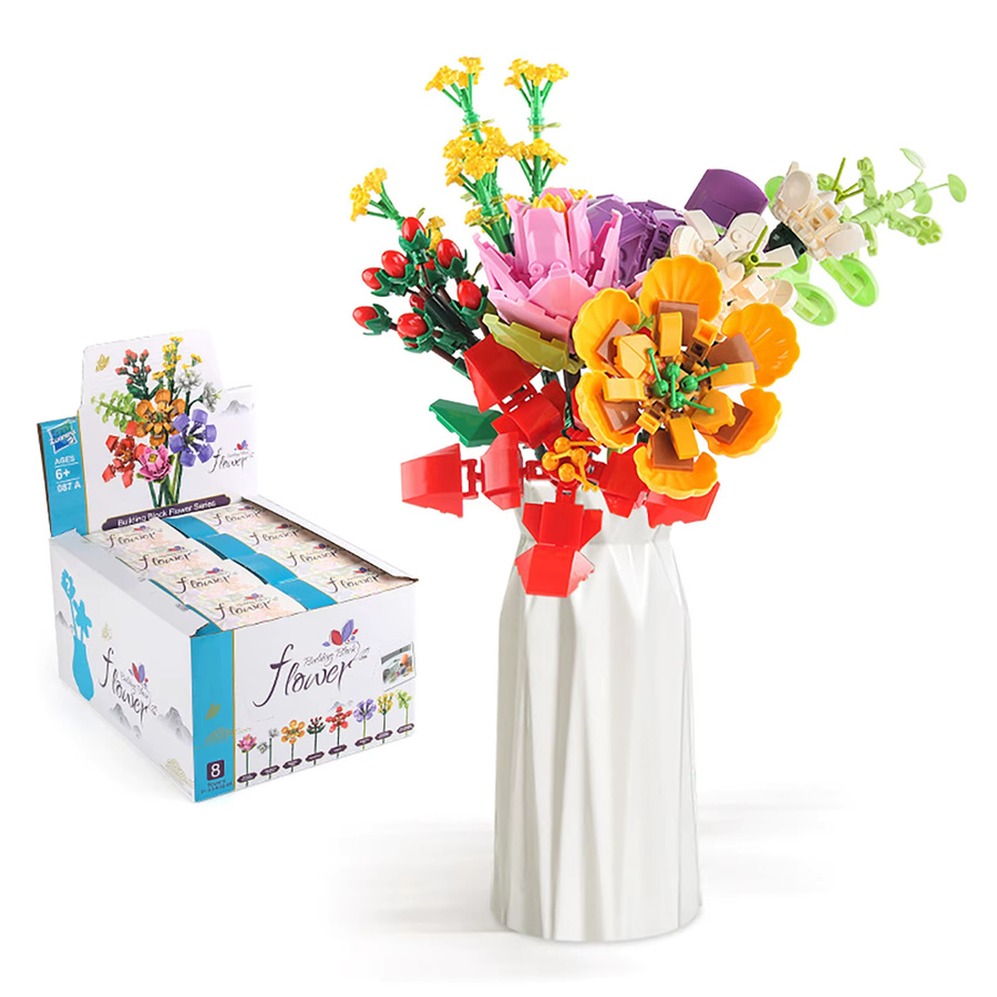 wishiot Blumen-Bausteine Lilie Rose Orchidee, Montagemodell, ab 6 Jahren - Bild 1