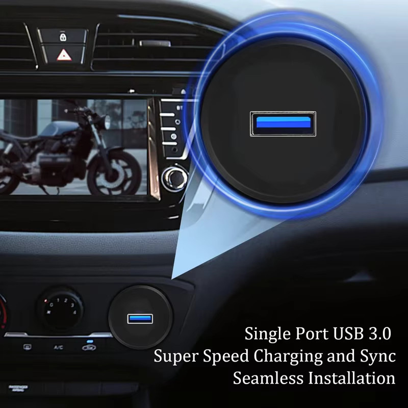 Wasserdichtes USB 3.0 Einbau-Verlängerungskabel mit Stecker auf Buchse für Auto, LKW und Boot, Farbe: Schwarz, Länge: 1 m - Bild 3
