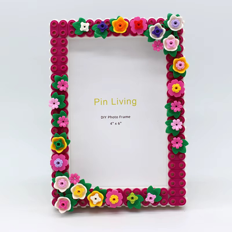 DIY-Fotorahmen pinliving Multicolor für 6 Zoll Fotos, kreatives Fotostudio-Set für handgefertigte Erinnerungen, Tischmodell, Breite: 15,24 cm, Höhe: 15,24 cm, Tiefe: 15,24 cm - Bild 3