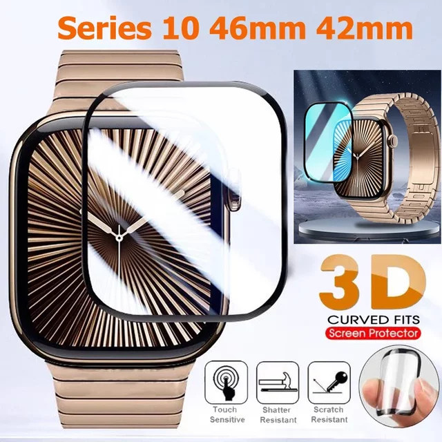 Displayschutzfolie für Apple Watch Serie 10 46mm und 42mm, transparent, weiche Schutzfolie für dein iWatch Unisex - Bild 1