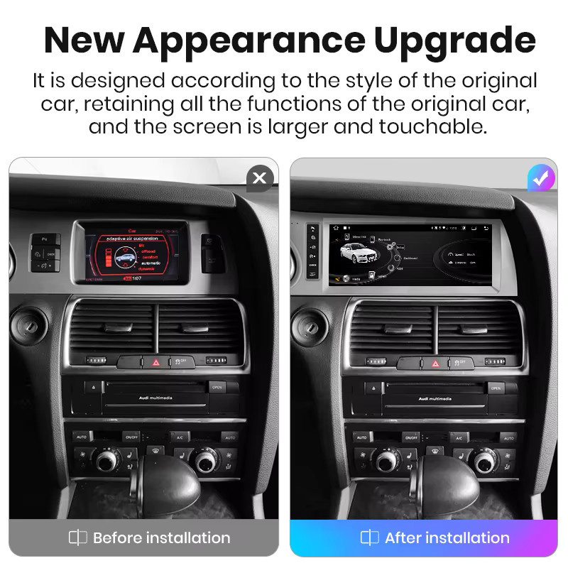 Junsun Multimedia Autoradio für Audi Q7 4L 2012-2015 mit Apple Carplay, Android Auto, 8 Kern Prozessor, 4G, WLAN und GPS in Schwarz - Bild 2
