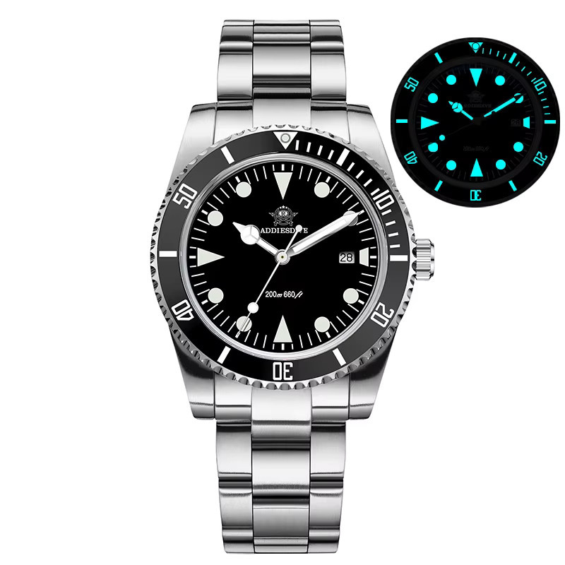 ADDIESDIVE Herren-Taucheruhr, Edelstahl, Quarz, Blau, 20 ATM - Bild 5