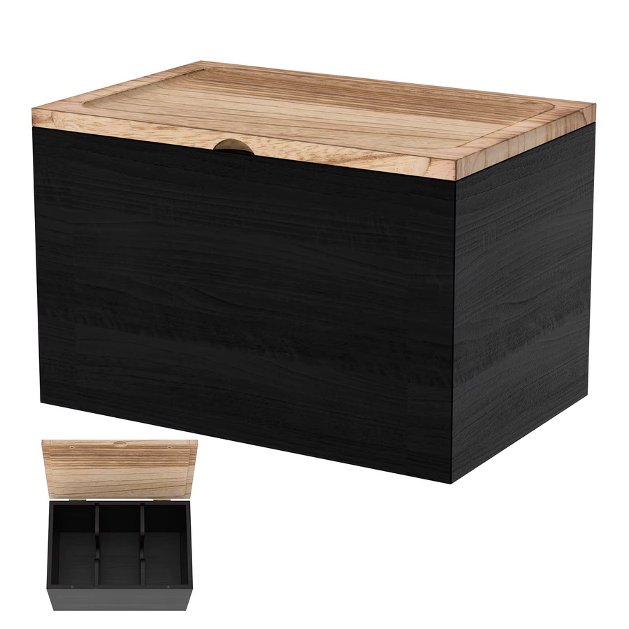 Willstar Holz-Tamponhalter mit Deckel und 2 herausnehmbaren Trennwänden als Damenhygiene-Organizer für Bad und Küche in Braun, Weiß oder Schwarz - Bild 7