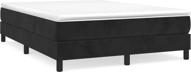 vidaXL Boxspringbett in Schwarz aus Samt, B/T/H: 140 x 200 x 25 cm - Bild 1