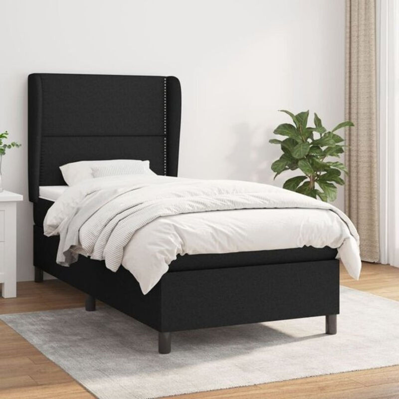 Vidaxl Boxspringbett mit Matratze aus Stoff in Schwarz B/T: 100 x 200 cm - Bild 1