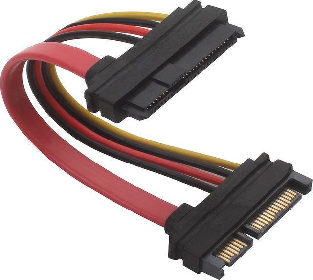 BSN SAS zu SATA SFF-8482 29-Pin auf SATA 22-Pin RAID Verlängerungskabel mit 15-Pin SATA Stromanschluss - Bild 1