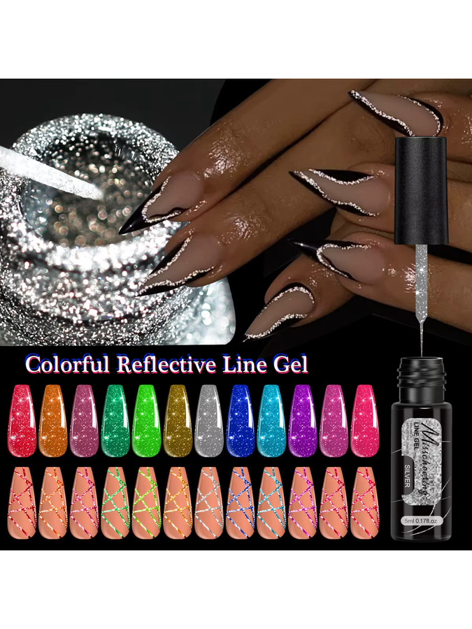 Misscheering Nagellack Gel, Gold-Silber, Schimmernd - Bild 6