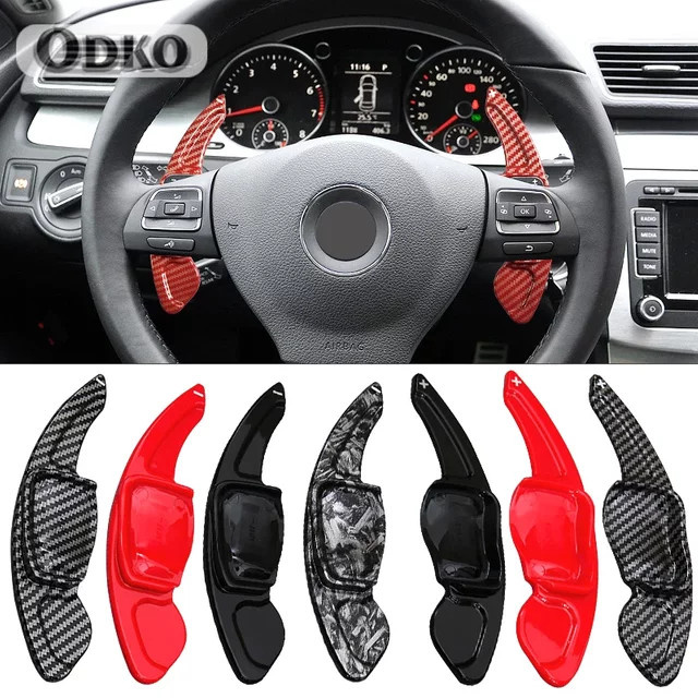 Paddle Shift Verlängerung Lenkrad Abdeckung für VW Golf 6 GTI Jetta Passat Polo Tiguan und Seat Leon in Rot - Bild 1