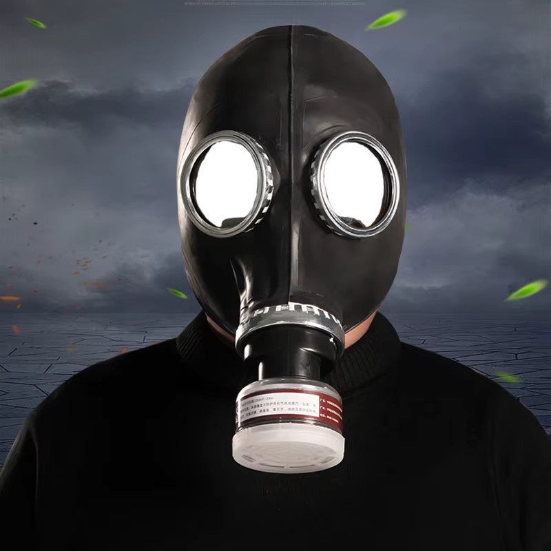 ELESESAFE Vollgesichts-Gasmaske in Schwarz aus Kunststoff mit RD40 Anschluss für Atemschutz beim Malen und Sprühen - Bild 1