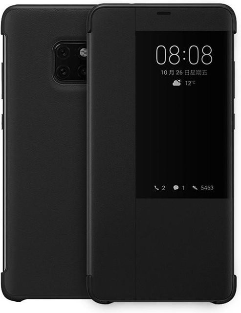 Luxus Smart View Lederhülle für Huawei Mate 20 Pro, Mate 20 X und Mate 20 in Schwarz - Bild 1