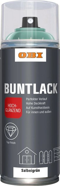 OBI Buntlack Spray Salbeigrün hochglänzend 400 ml - Bild 1