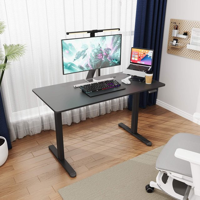 SONNI Elektrisch Höhenverstellbarer Schreibtisch mit Bürstenlosem Motor, 3 Memory-Funktionen, Anti-Kollisionssystem und Kabelmanagement für dein Homeoffice, Traglast 60 kg - Bild 1