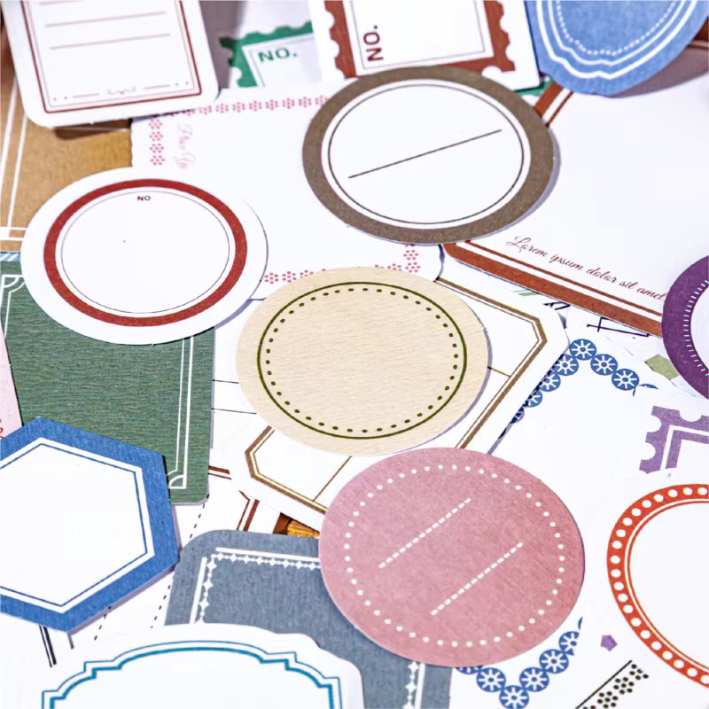 30 Blatt Retro-Basis-Rahmenaufkleber in Multicolour für dein Tagebuchlayout aus Papier - Bild 2