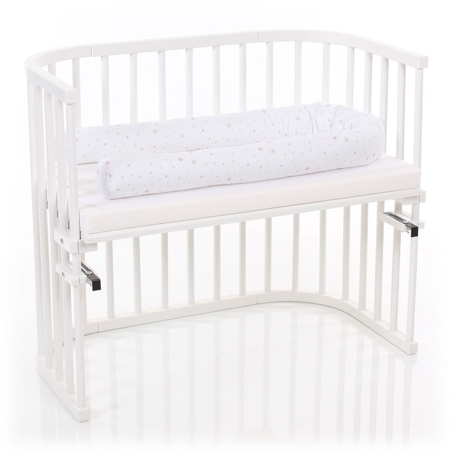 babybay Bettschlange Piqué in Weiß mit Sternen in Sand und Beere für alle Modelle - Bild 1