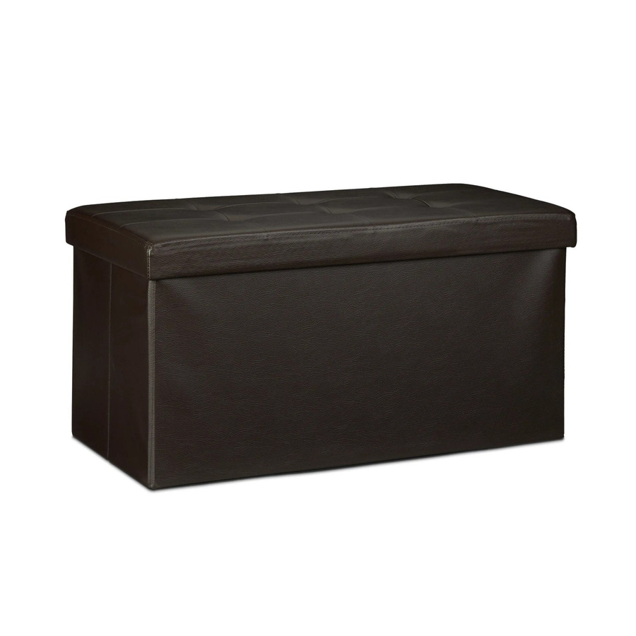 Relaxdays Sitzbank aus Kunstleder in Braun mit Stauraum, faltbar, B/T/H: 76 x 38 x 38 cm - Bild 2