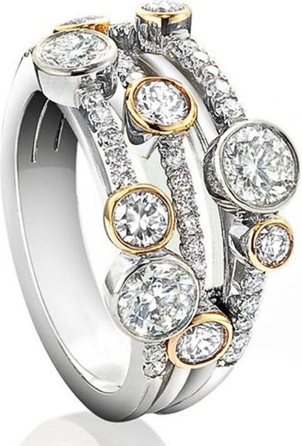 Huitan Ring, Bicolor, Kupfer, Zirkonia, Damen - Bild 1