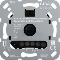 Gira Heizungsthermostat Raumtemperaturregler 230 Volt mit Ausschalter und Kontrolllicht in Grau - Bild 1