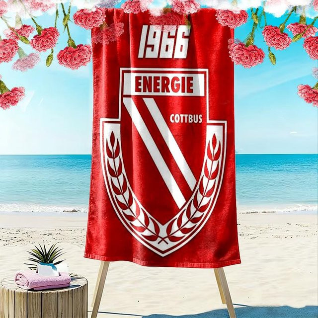 Energie Cottbus Print Strandtuch von wanghengyao, braun, B/B: 70 x 140 cm - Bild 1