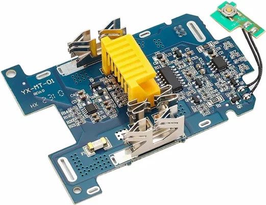 Ersatz-Ladeschutzschaltung mit Batterieanzeige für Makita 18V Li-Ionen-Akku BMS Schutzplatine in Blau - Bild 1