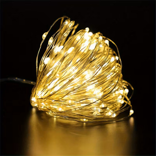 USB-LED-Lichterkette aus Kupferdraht in Warmweiß und Bunt zur Dekoration von Schlafzimmer und Zuhause - Bild 1