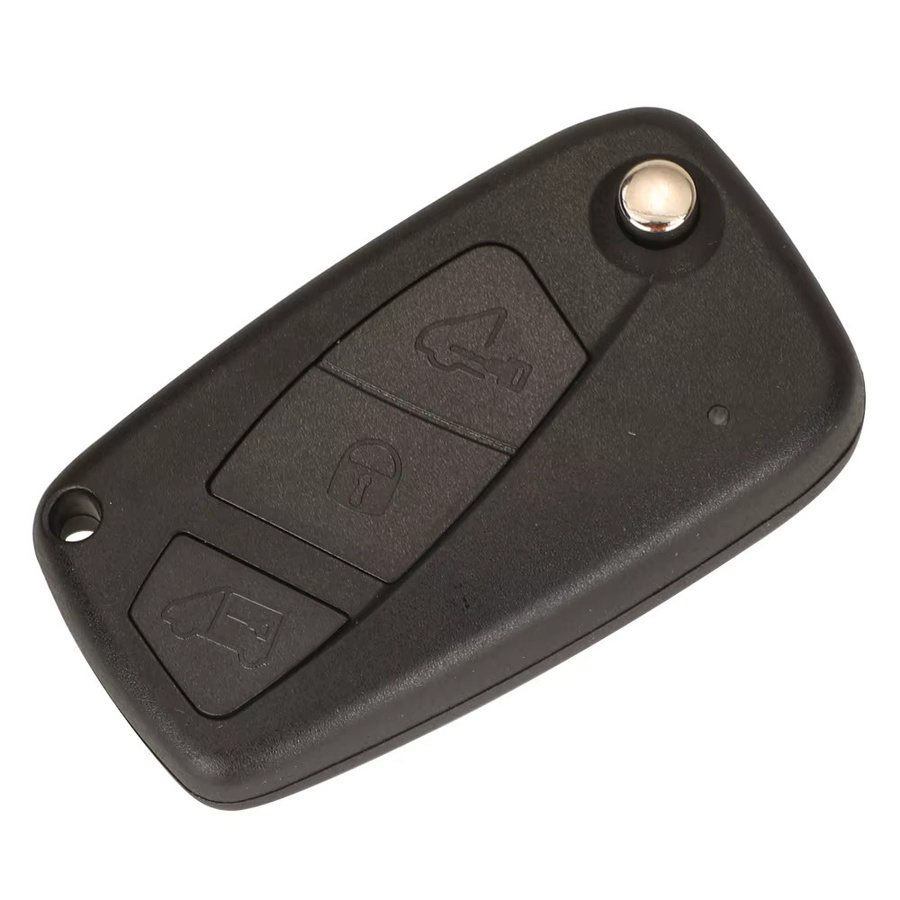 Jingyuqin 433MHz PCF7946 ID46 Chip Autoschlüssel Fernbedienung mit 2 oder 3 Tasten für Fiat Fiorino 500 Doblo Grande Punto Evo Qubo in Schwarz - Bild 4