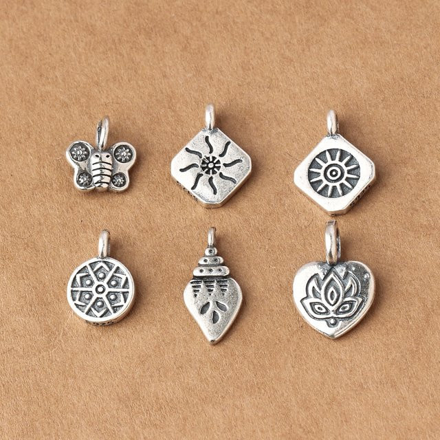 La Monada Charms, 925 Silber, Retro-Sonne, Lotus, Unisex - Bild 1