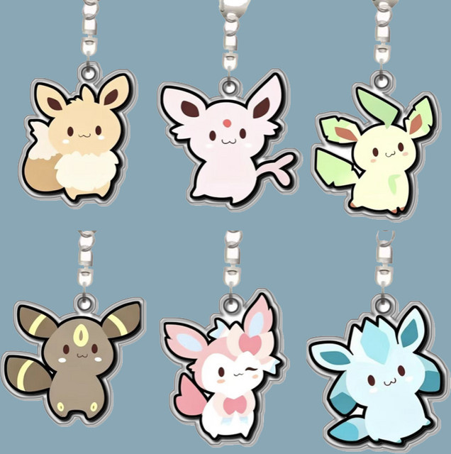 Keeppley Pokémon Umbreon Leafeon Glaceon Vaporeon Jolteon Flareon Schlüsselanhänger - Bild 1